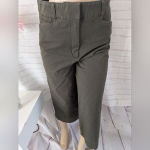 Cropped Straight-Leg Pants in Olive